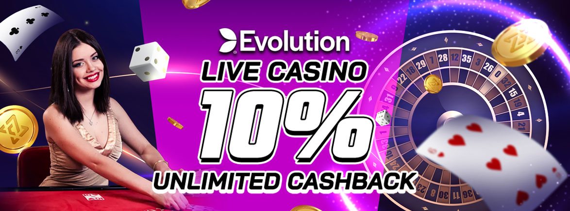 Evo Live Casino 10% Unlimited Weekly Cashback